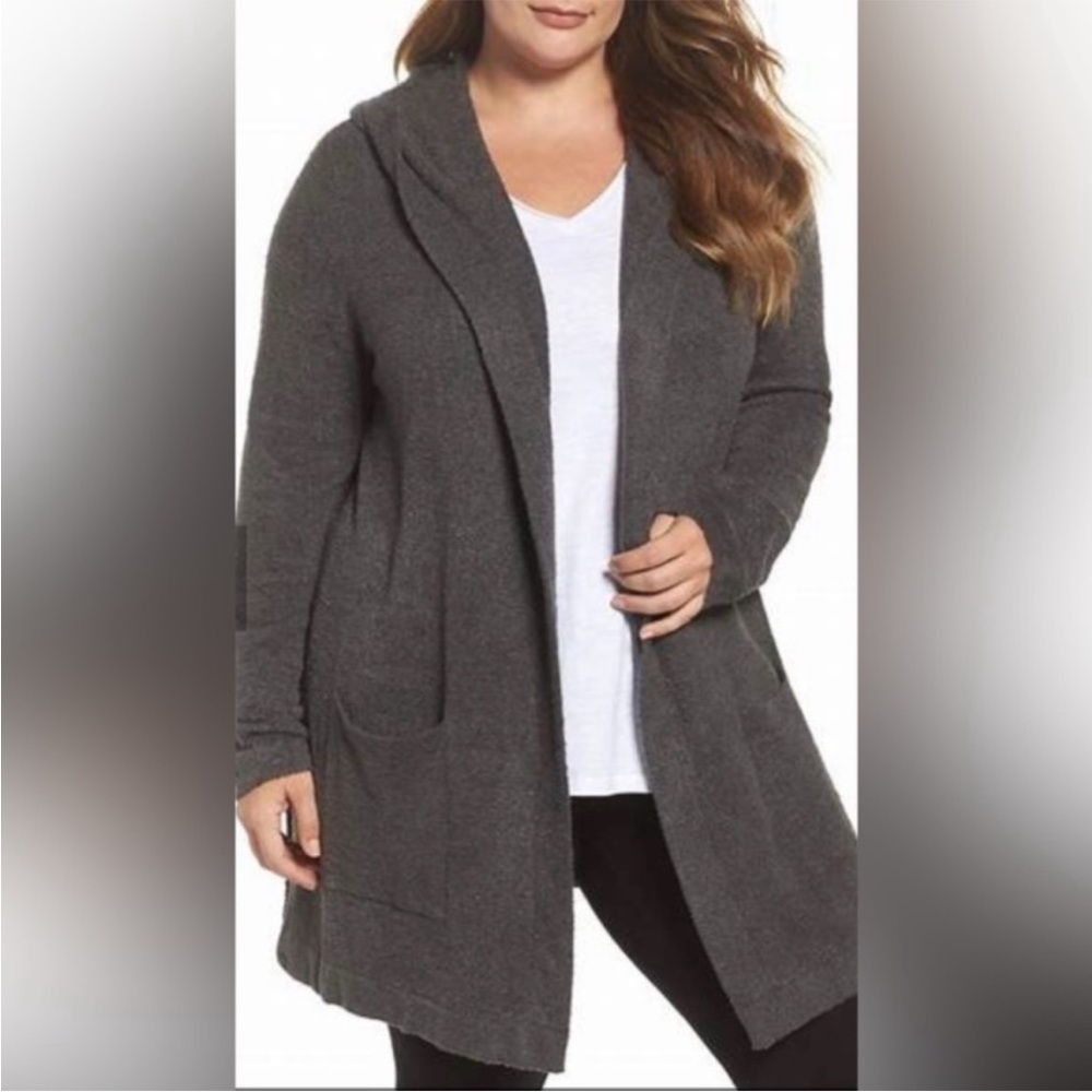 Barefoot Dreams Gray Cardigan Sweater with Open Front